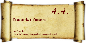 Andorka Ambos névjegykártya